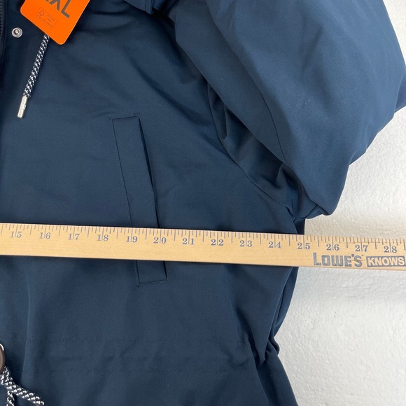 Tommy Hilfiger Parka Womens XXL Navy Blue Jacket Cozy Lined Hood Rib Storm Cuff - Picture 8 of 11